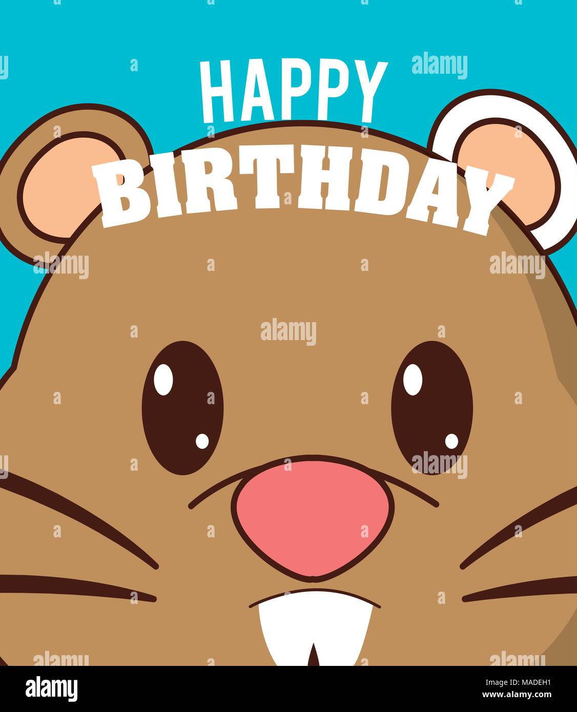 Hamster happy birthday süße Karte cartoon Vector Illustration graphic