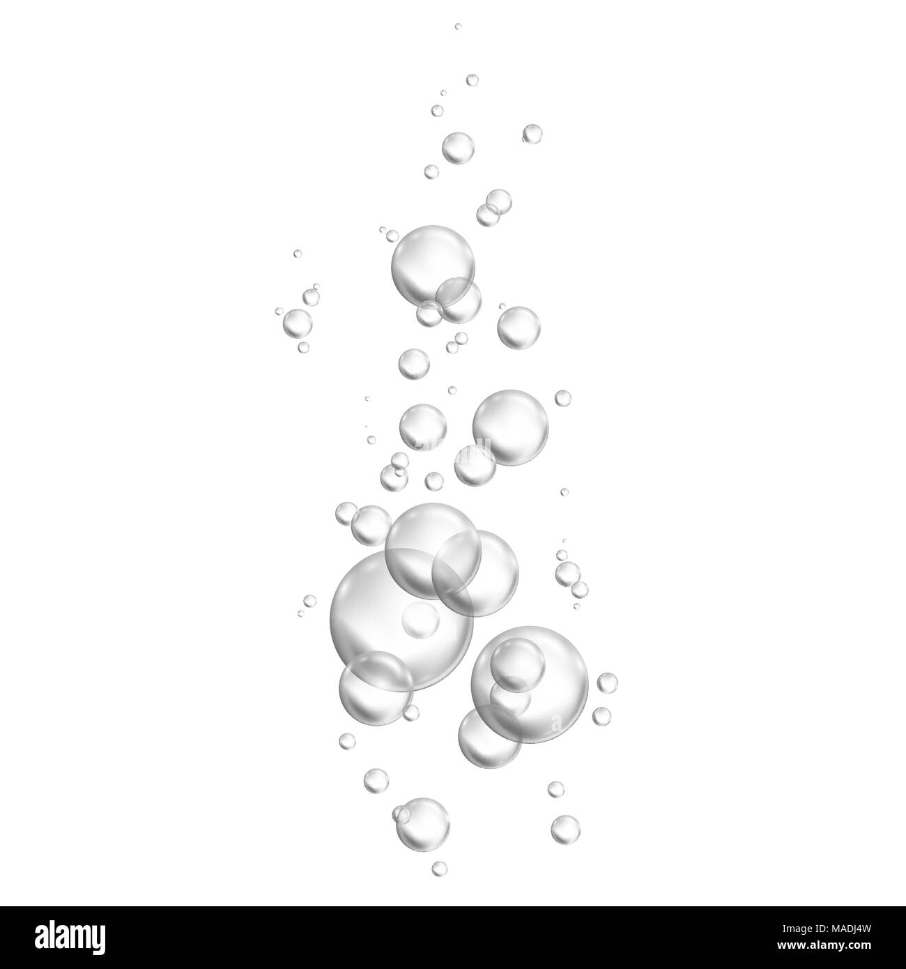 Abstrakte Blasen. Weißer Hintergrund mit Blasen. Vector Illustration auf weißen isoliert Stock Vektor