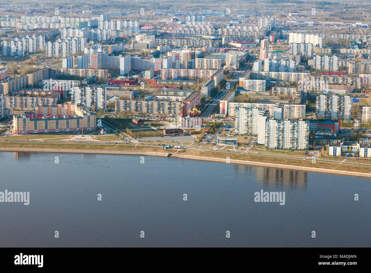 Nischnewartowsk Stadt, Ansicht von oben Stockfoto