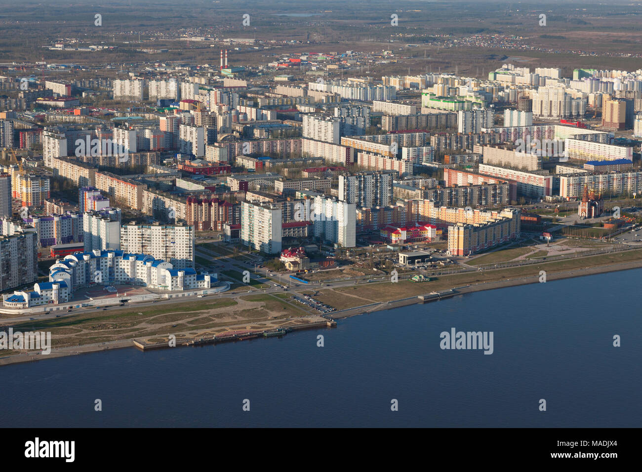 Nischnewartowsk Stadt, Ansicht von oben Stockfoto