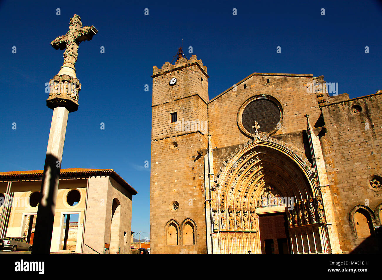 Kirche Santa Maria in Castelló d'Empuries, Girona, Katalonien Stockfoto