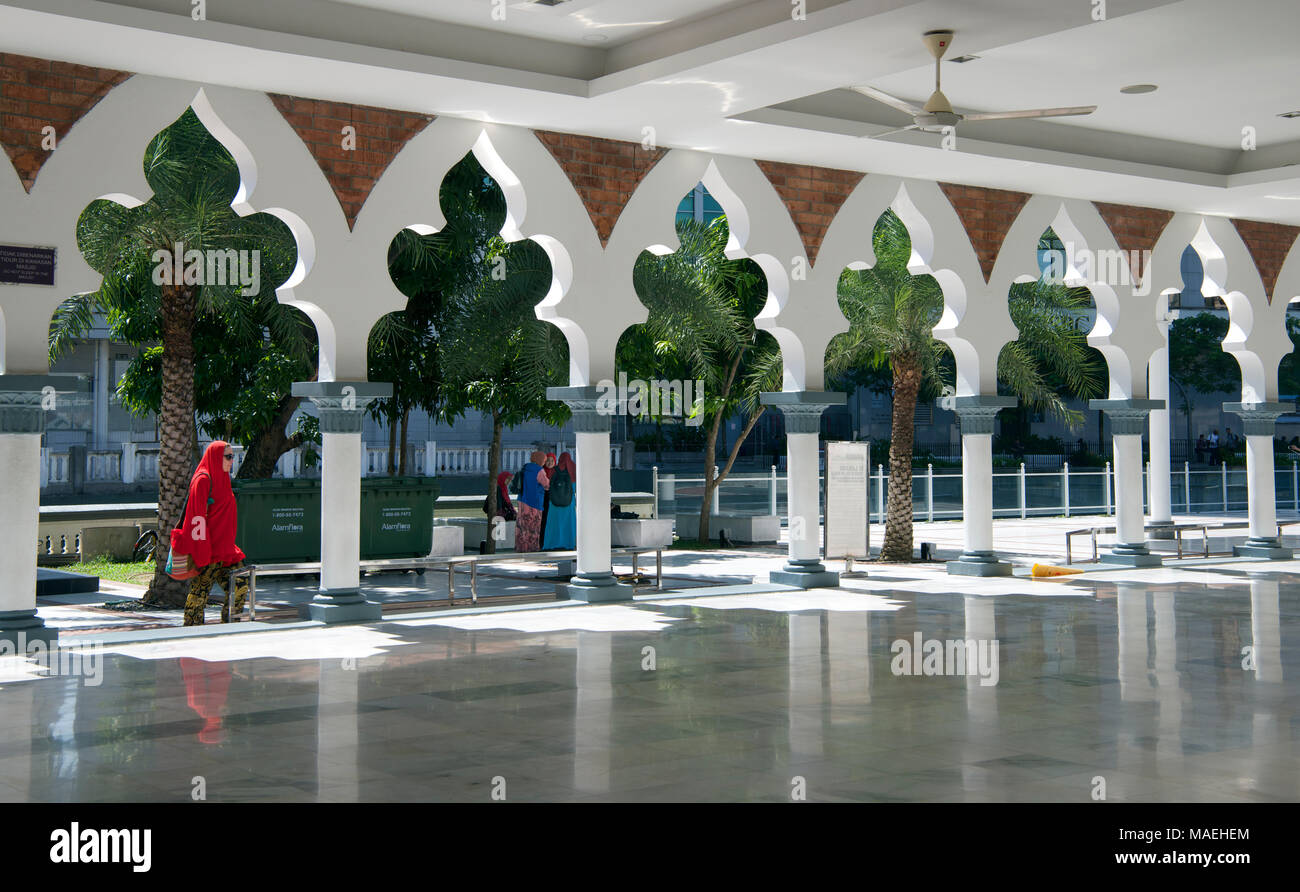 Innenraum Jamek Moschee Kuala Lumpur Malaysia Stockfoto