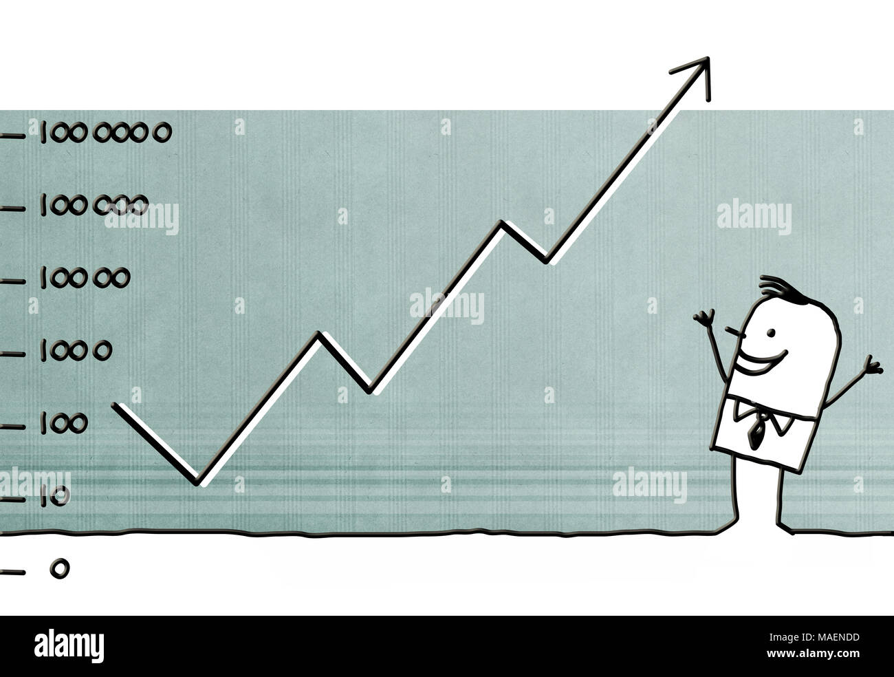 Cartoon Geschäftsmann Geld verdienen Stockfoto