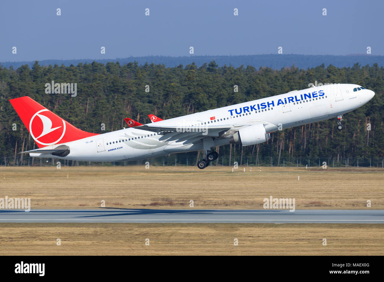 Nürnberg/Deutschland: Airbus A330 aus der Türkischen in Nürnberg/Deutschland 28.03.2017 Stockfoto