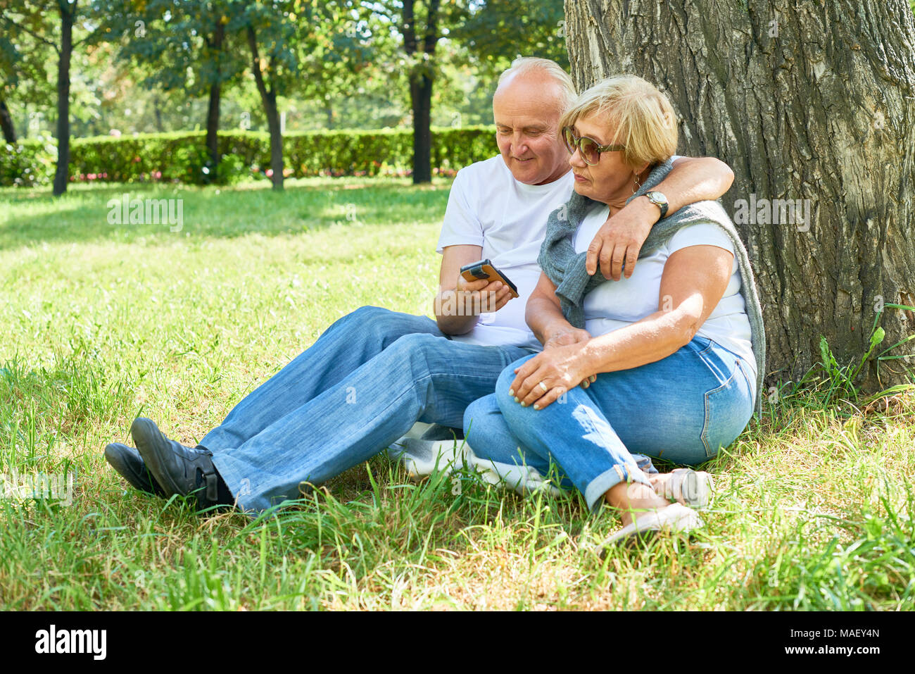 Senior Paar in Park Stockfoto