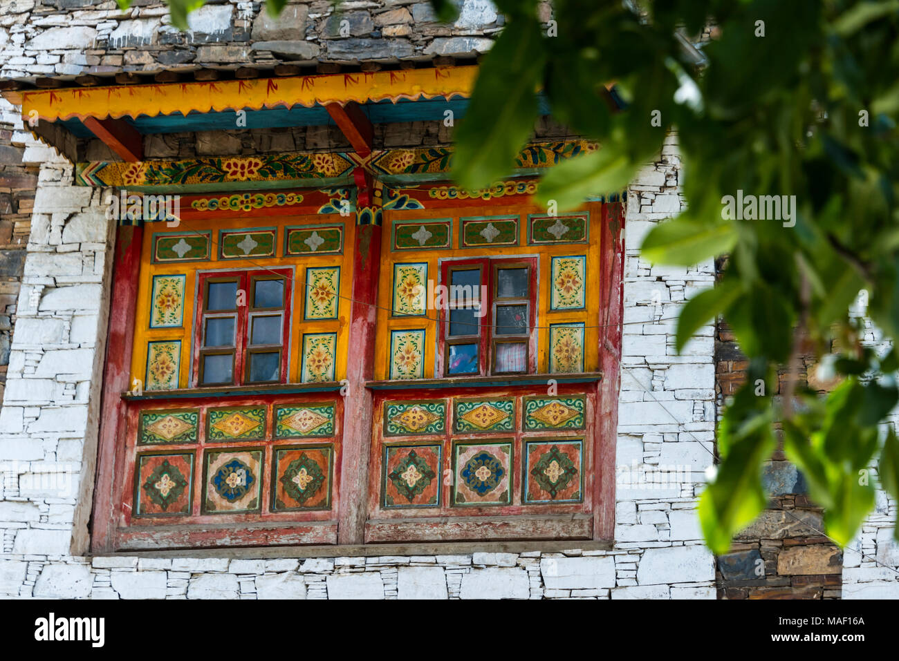 Altes Haus in Zhuokeji Häuptling des Dorfes, Ngawa tibetischen autonomen Präfektur Qiang, westliches Sichuan, China Stockfoto