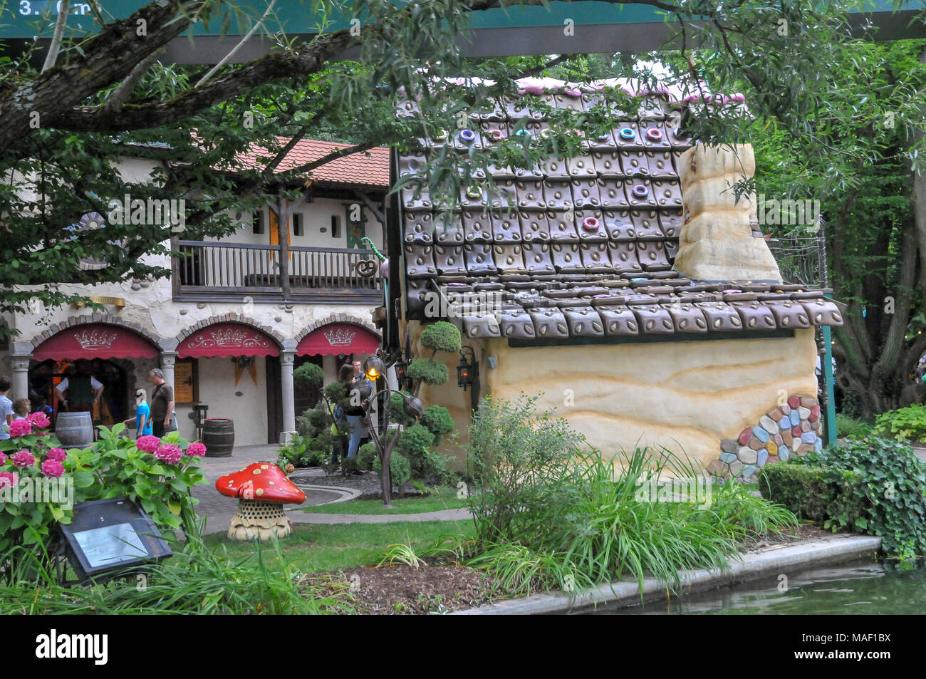 Der Europa-Park Rust ist der größte Freizeitpark in Deutschland. ist Rost zwischen Freiburg und Straßburg, Frankreich. Stockfoto