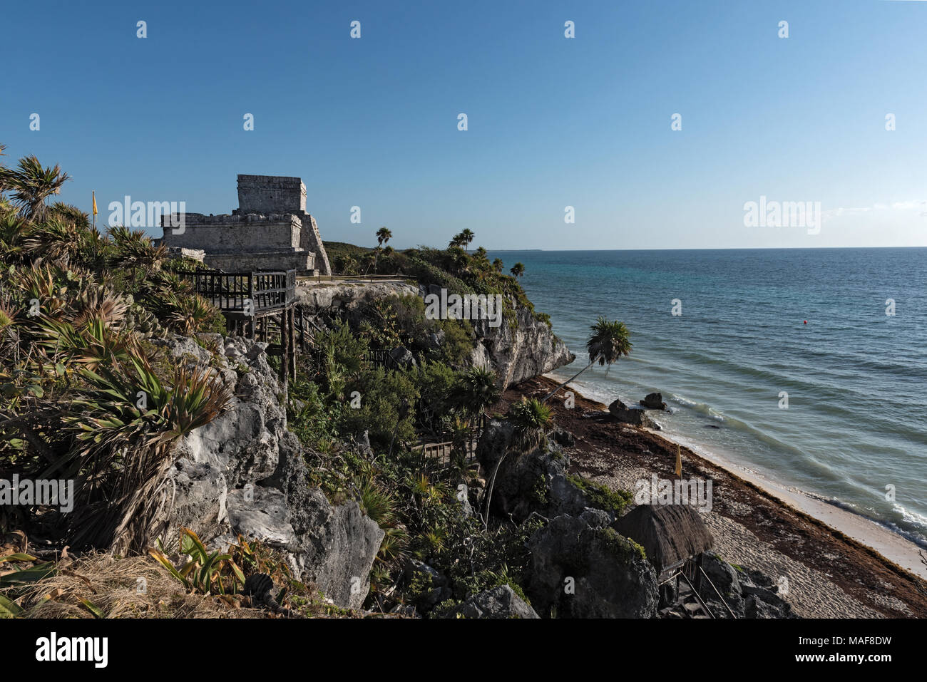 Maya Tempel Gott der Winde, Tulum, Mexiko Stockfoto