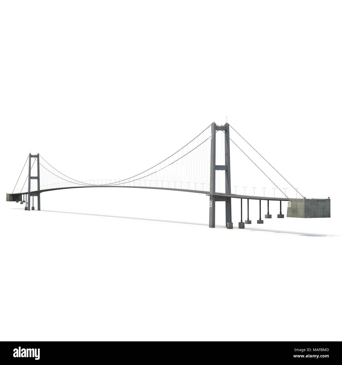 Bosporus-brücke auf Weiß. 3D-Darstellung Stockfoto