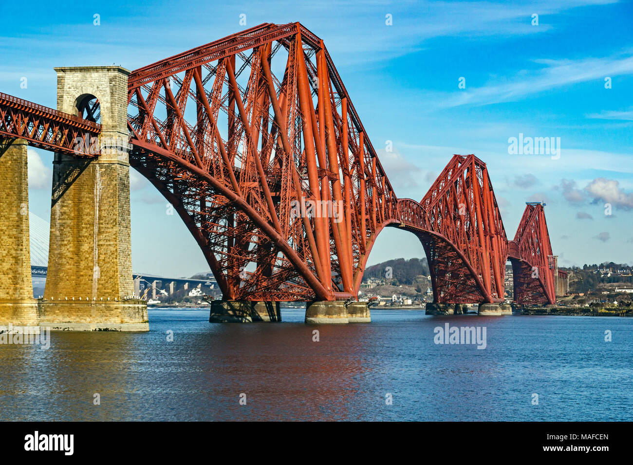 Die Forth Bridge in South Queensferry Edinburgh Schottland Großbritannien Stockfoto