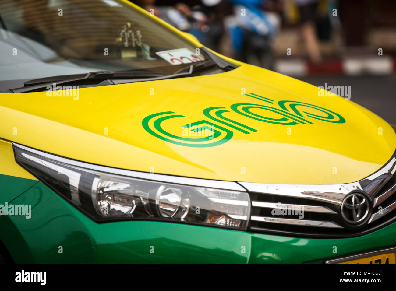 BANGKOK, THAILAND - 27 März, 2018 Marke: Nehmen Sie ein Taxi auf der Straße in Bangkok, Thailand. Stockfoto