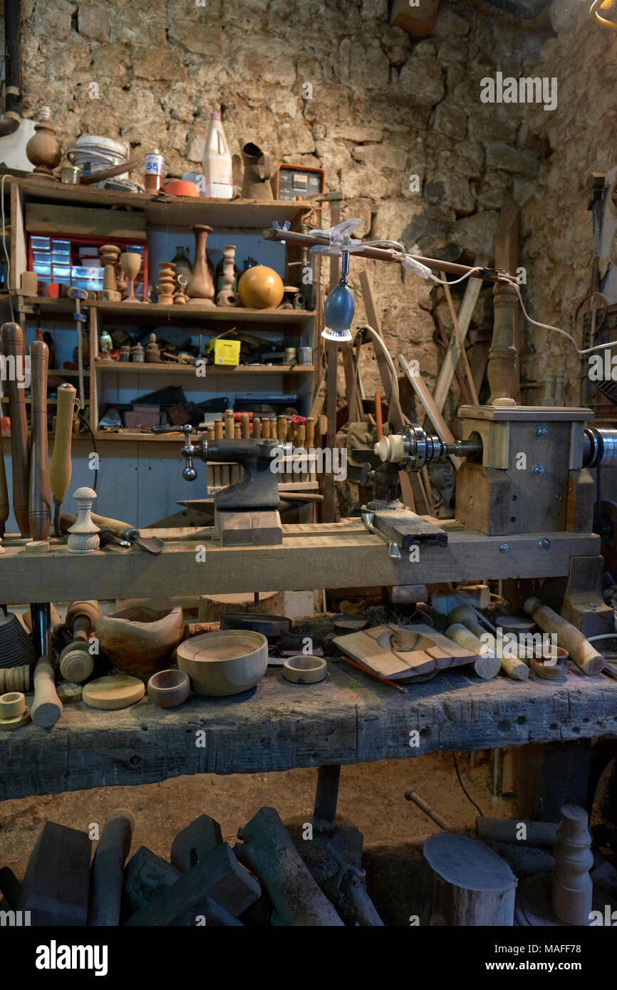 Ein drechseln Workshop Stockfoto