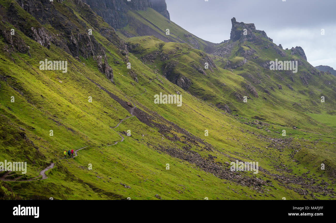 Malerische Anblick des Quiraing, Isle of Skye, Schottland. Stockfoto