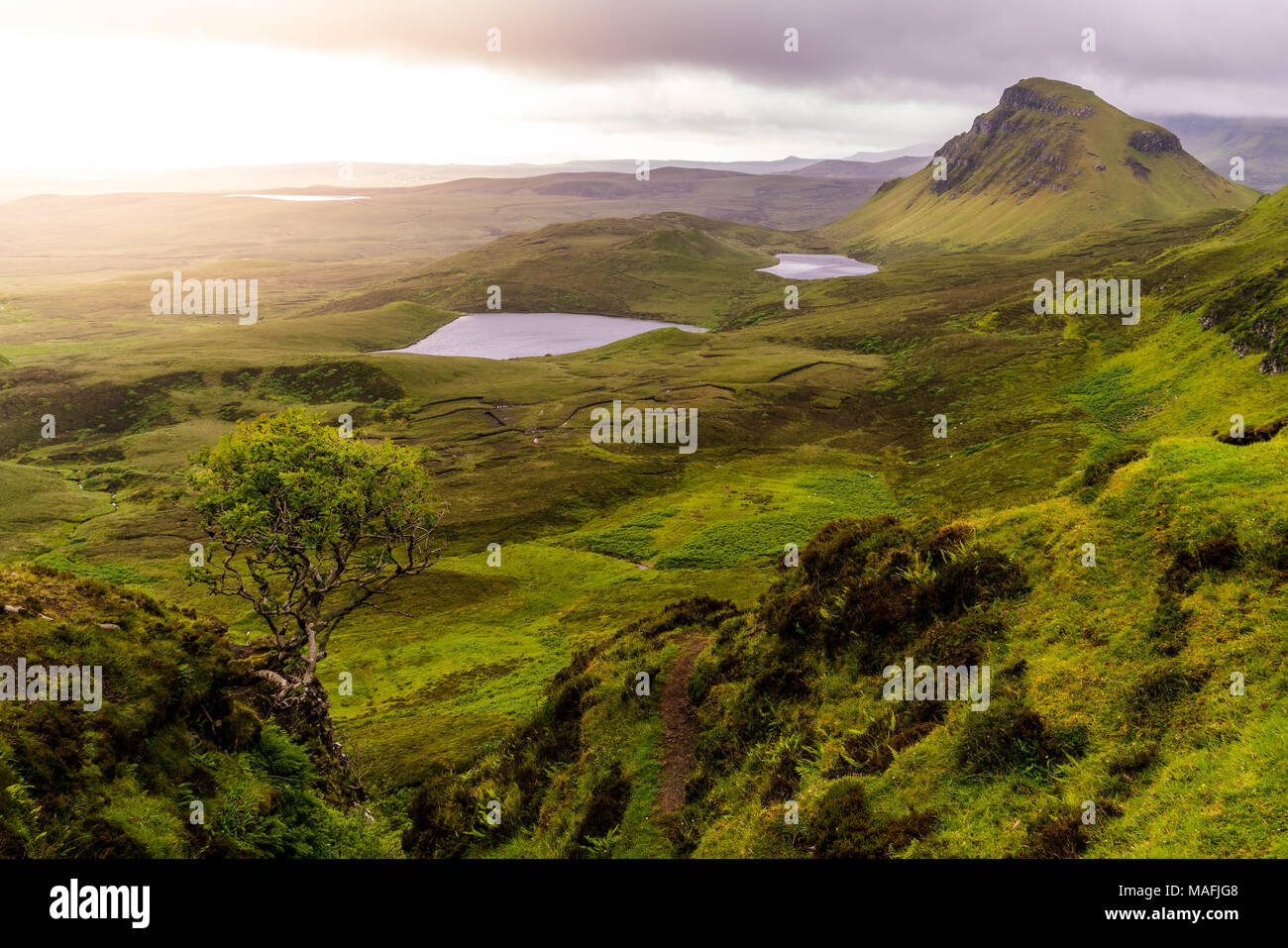 Malerische Anblick des Quiraing, Isle of Skye, Schottland. Stockfoto