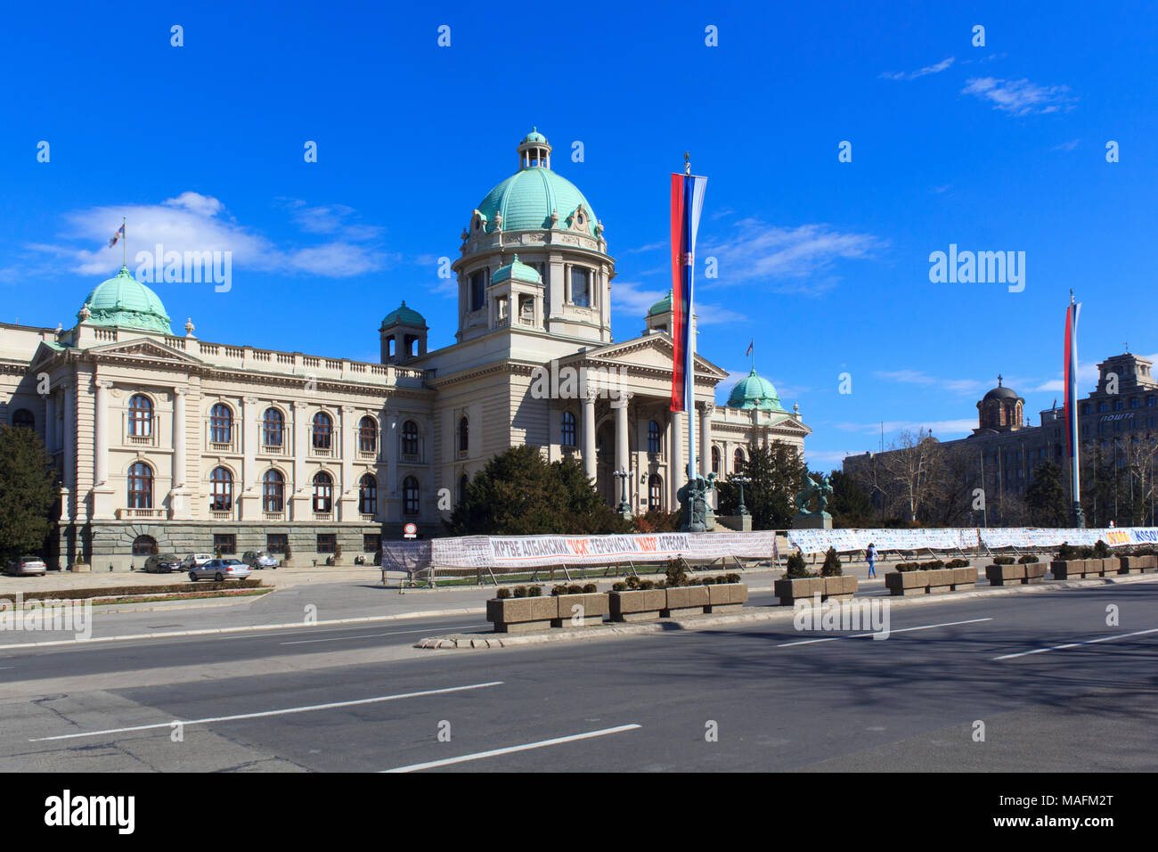 Die nationalen Parlament Serbiens in Belgrad Stockfoto