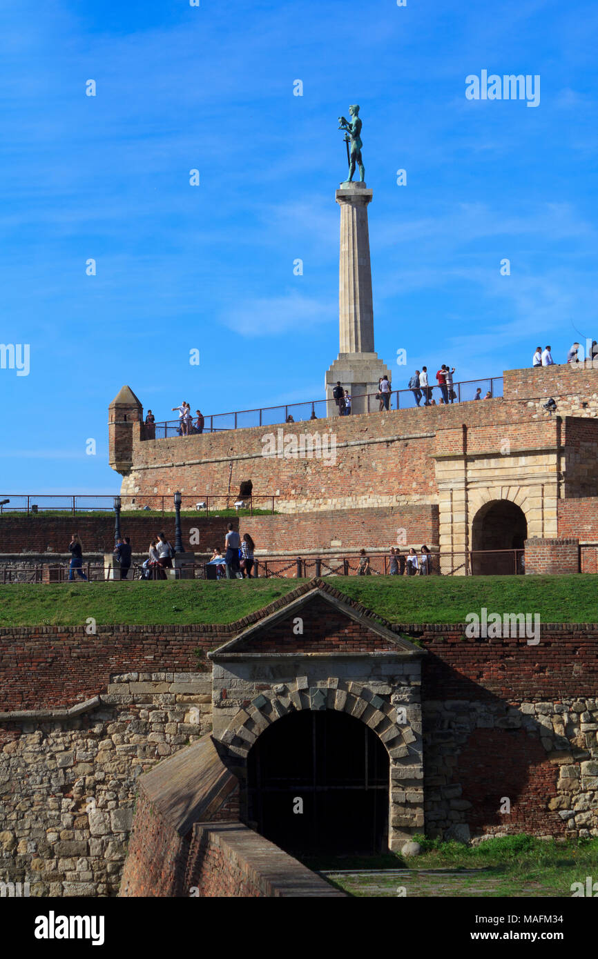 Der Belgrader Festung Kalemegdan und Victor Denkmal Stockfoto