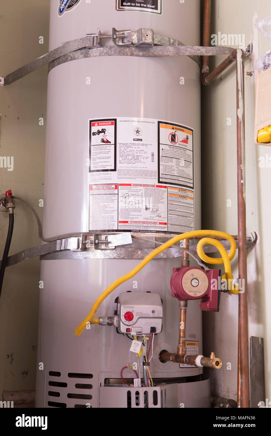 American Hot Water Heater und Storage System Stockfoto