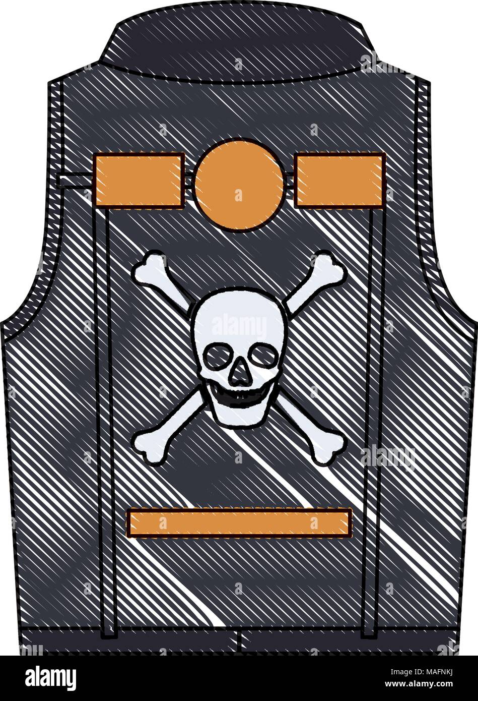 Klassische Motorrad Jacke mit Skull Stock-Vektorgrafik - Alamy