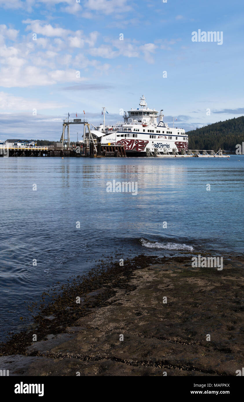 BC Ferry, Salish Adler, Ankunft am Sturdies Bay auf Galiano Island, BC Stockfoto
