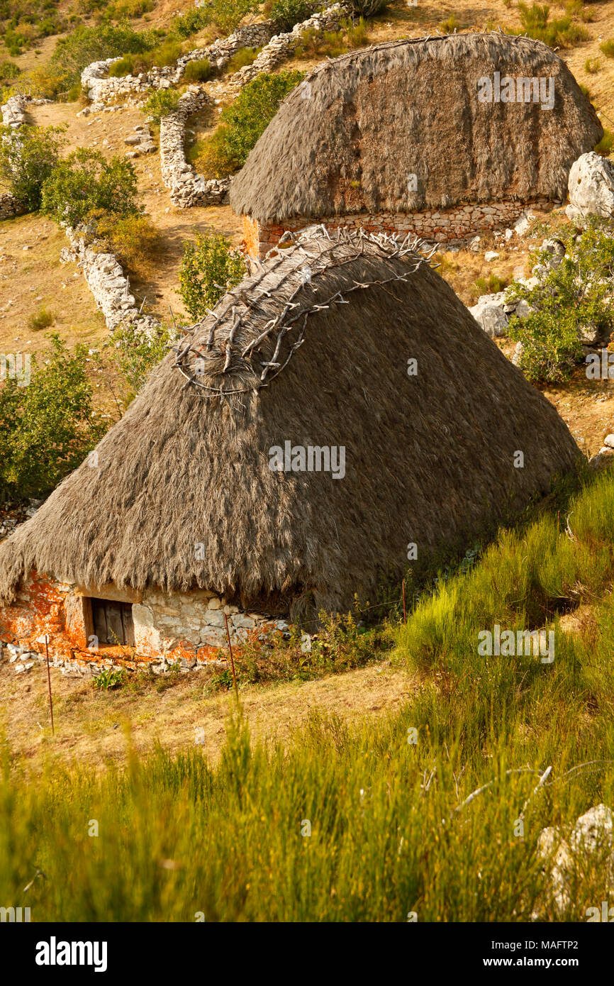 OKD HÄUSER IN ASTURIEN SPANIEN Stockfoto