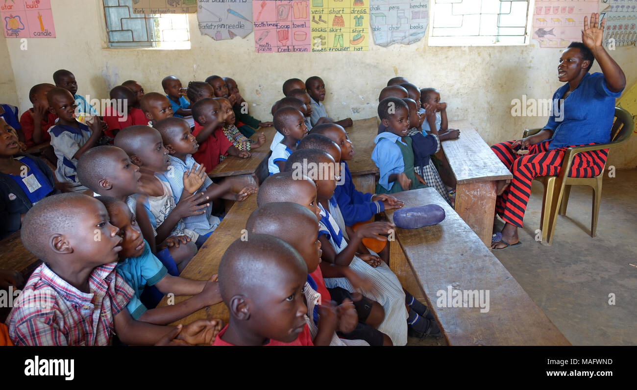 Schüler Uganda, Ostafrika Stockfoto