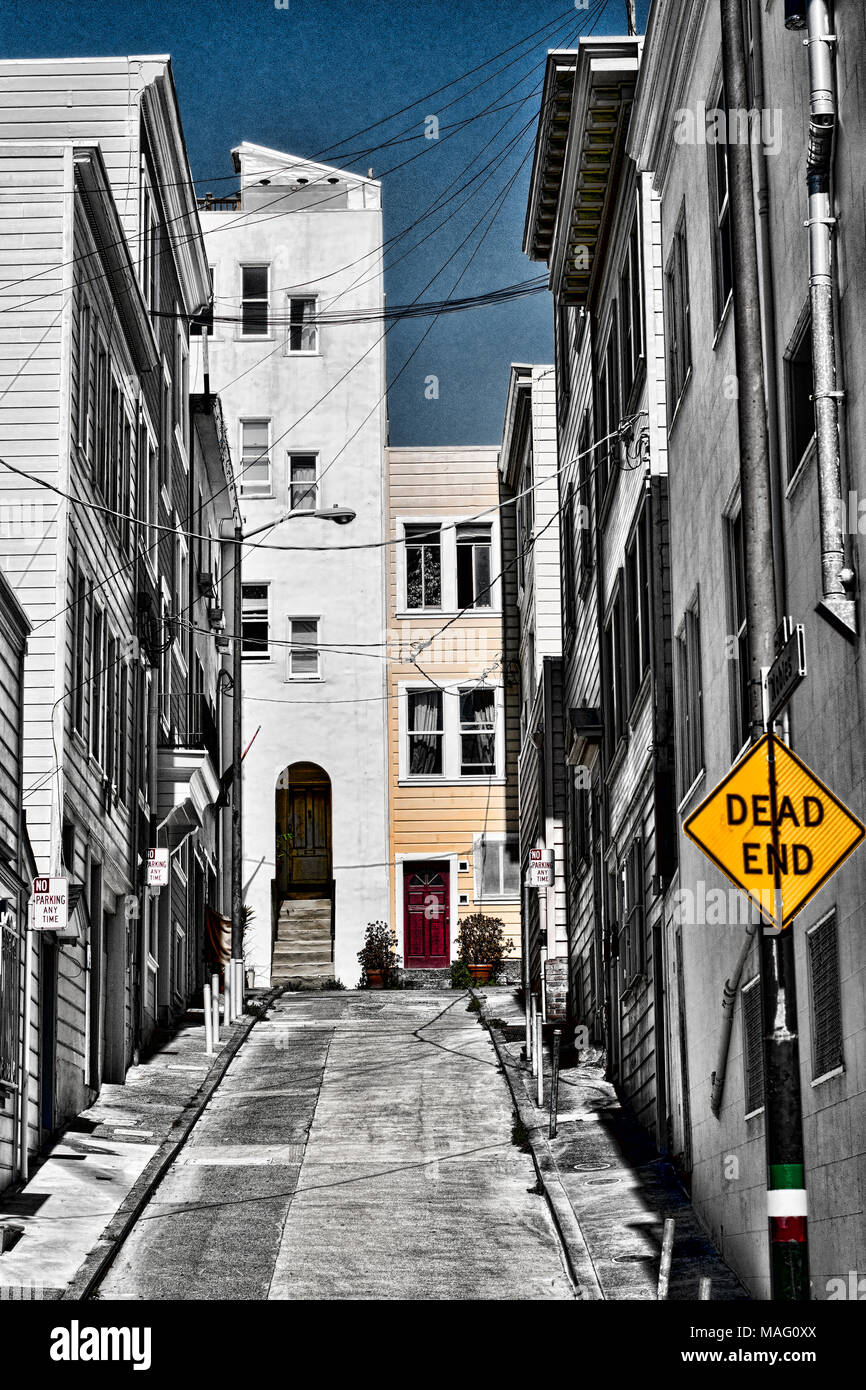 Dead End Street in San Francisco Stockfoto