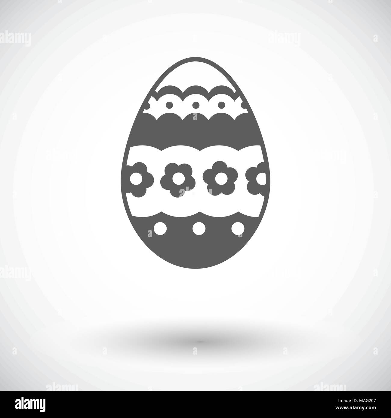 Easter Egg. Einzelnen flachen Symbol auf weißem Hintergrund. Vector Illustration. Stock Vektor