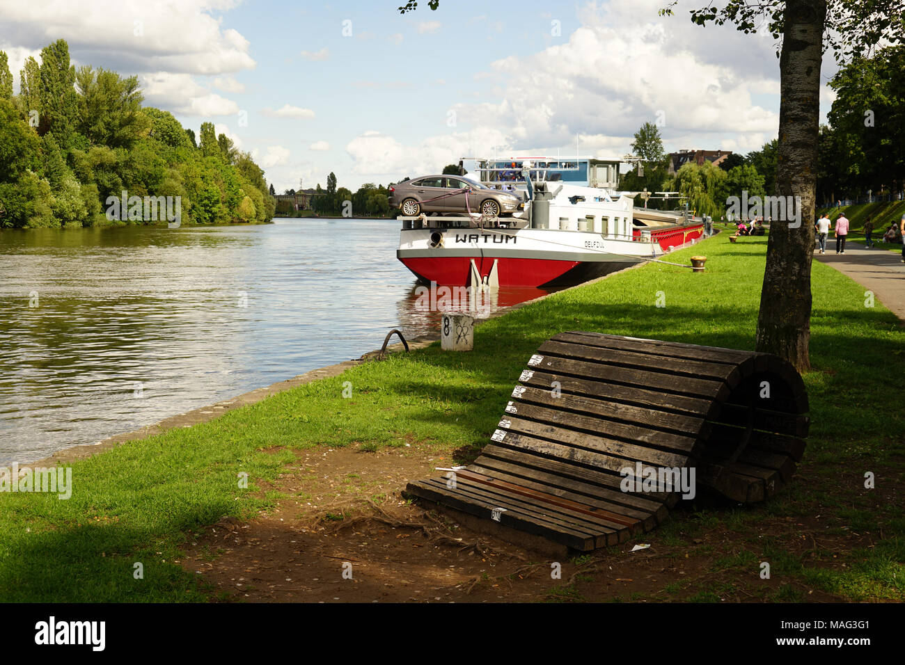 Riverside, Main, Offenbach am Main, Deutschland, Stockfoto
