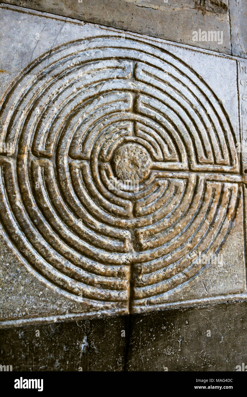 Stein Labyrinth in Lucca. Toskana Stockfoto