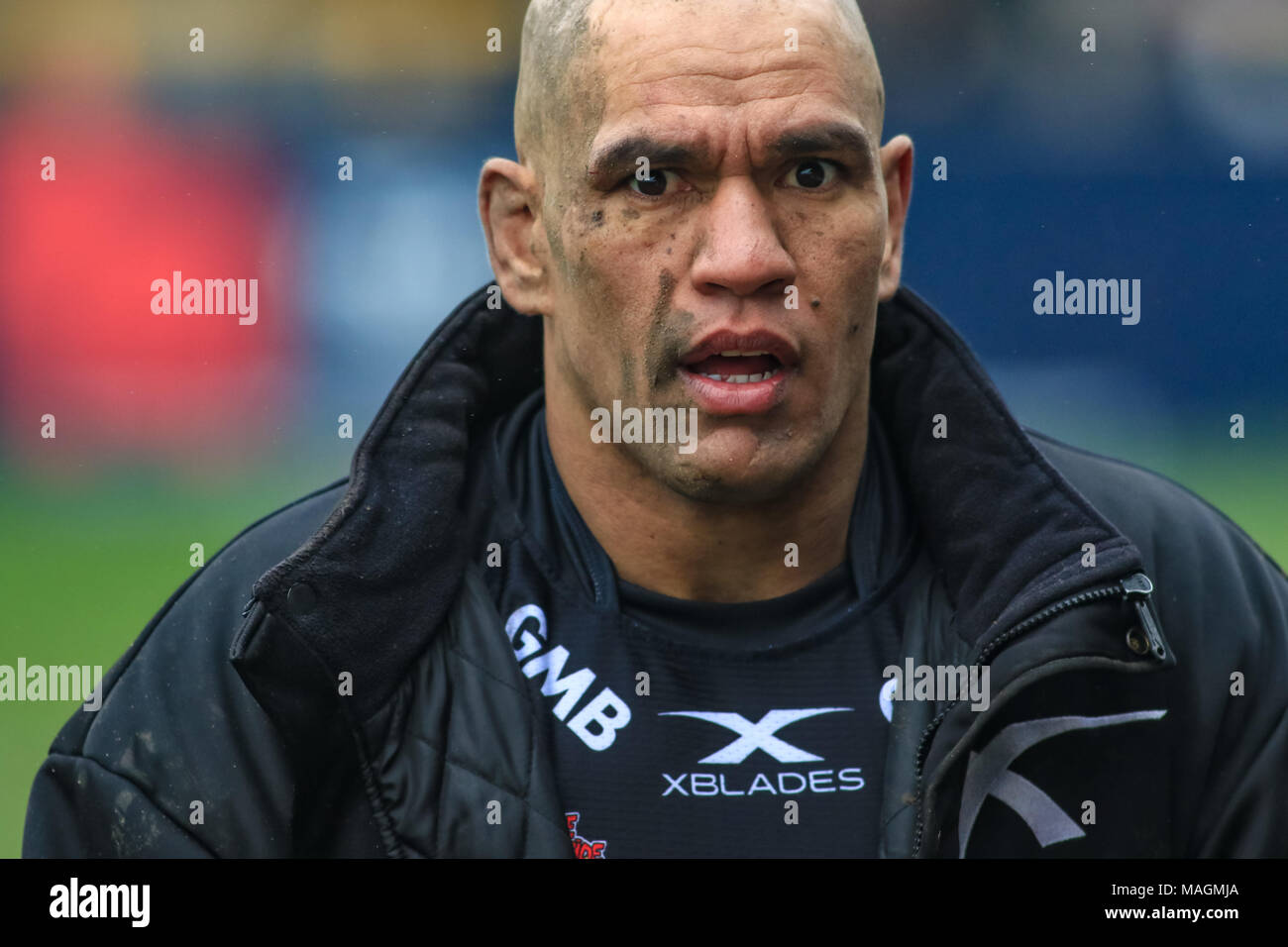 Castleford, UK. 2 Apr, 2018. Mend-A-Schlauch Dschungel, Castleford, England; Betfred Super League Rugby, Castleford Tiger v Warrington Wölfe; Jake Webster aus Castleford Tiger Credit: Aktuelles Bilder/Alamy leben Nachrichten Stockfoto