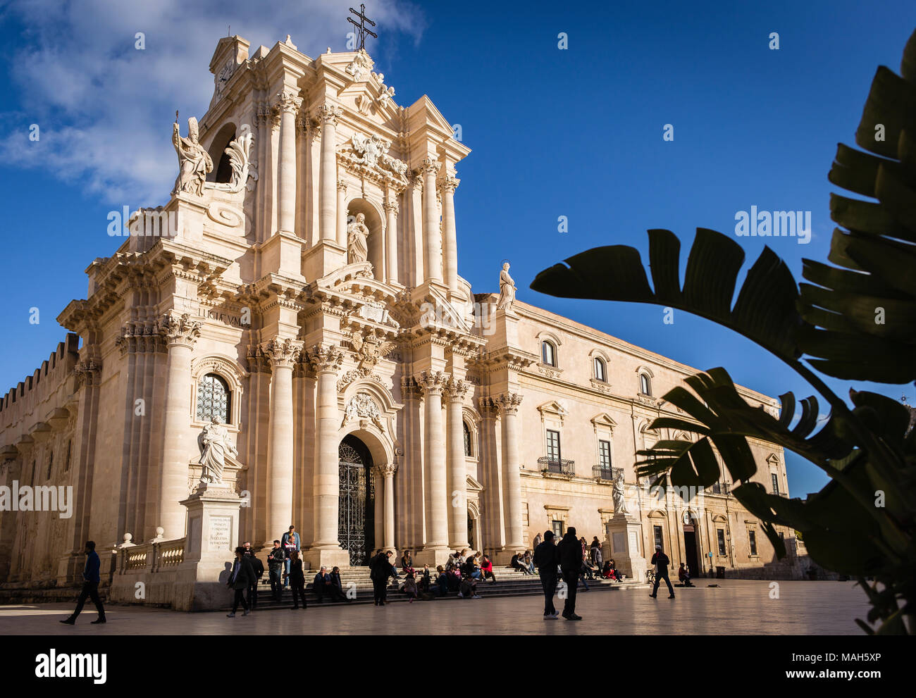 Kathedrale von Siracusa, Piazza Duomo, Ortgia, Sizilien, Italien. Stockfoto