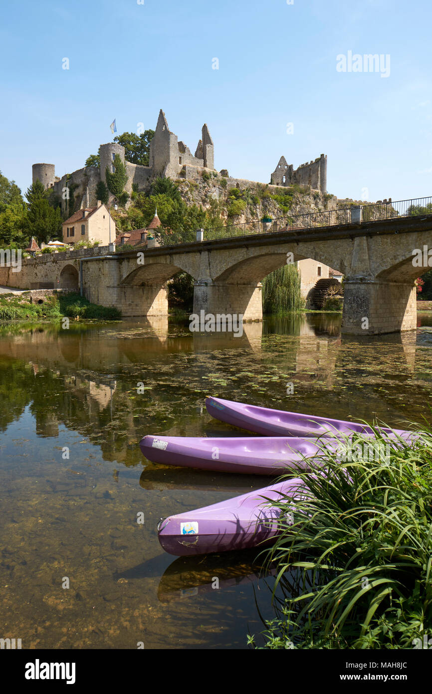 Angles-sur-l'Anglin ist eine französische Gemeinde im Département Vienne in der Nouvelle-Aquitaine Region im Westen Frankreichs. Stockfoto