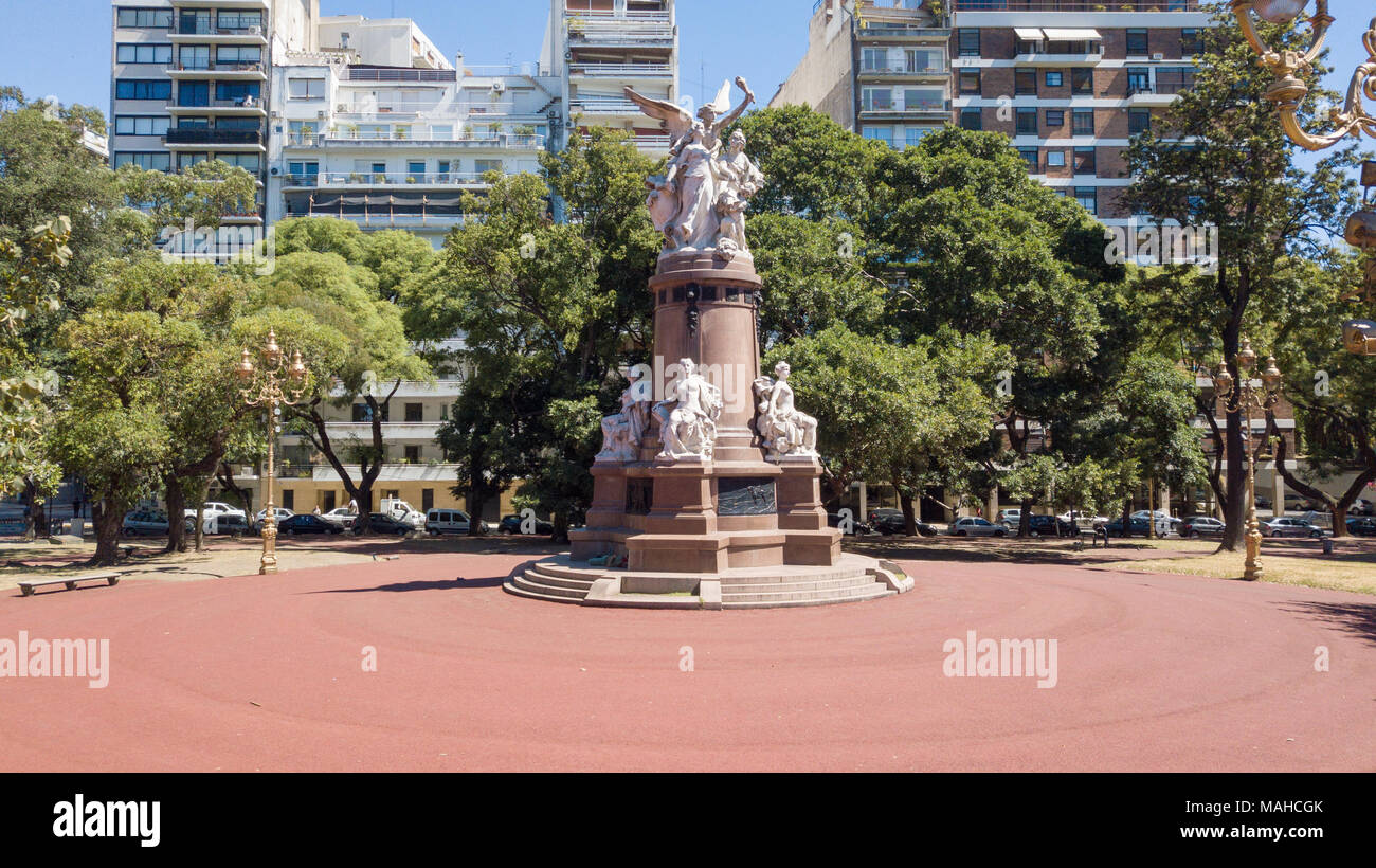 "Hommage von der Französischen Gemeinschaft in die argentinische Nation", Denkmal im Plaza Francia, Recoleta, Buenos Aires, Argentinien Stockfoto