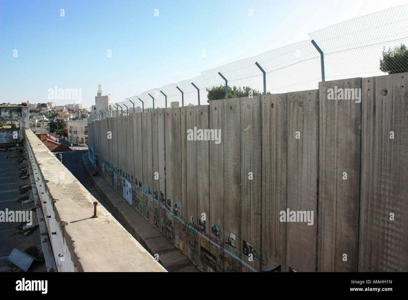 Trennwand zwischen den besetzten Palästinensischen Gebieten und Israel Stockfoto