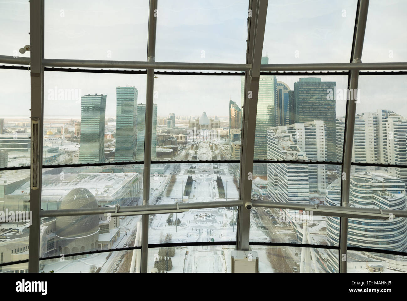 Astana, der Hauptstadt von Kasachstan. Diese Stadt wird die Website der Expo 2017. Foto in einem kalten Winter Tag genommen. Stockfoto