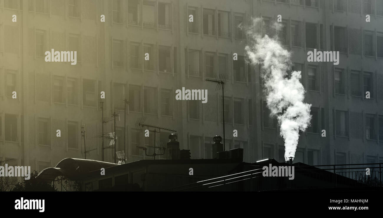 Das Leben in der Stadt im Winter schön weichen Farben Foto Stockfoto