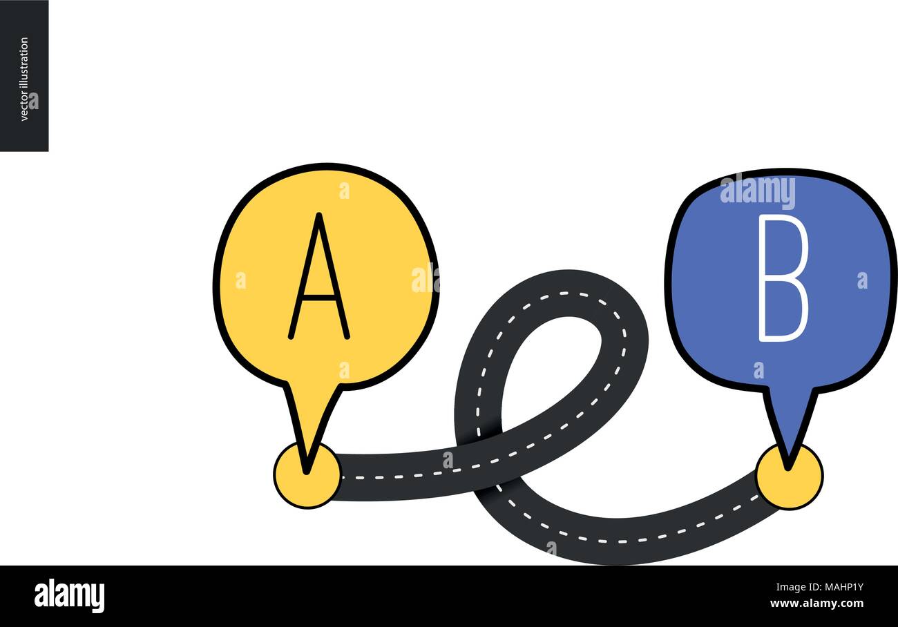 Von A nach B eine asphaltierte Straße loop Verbindung
