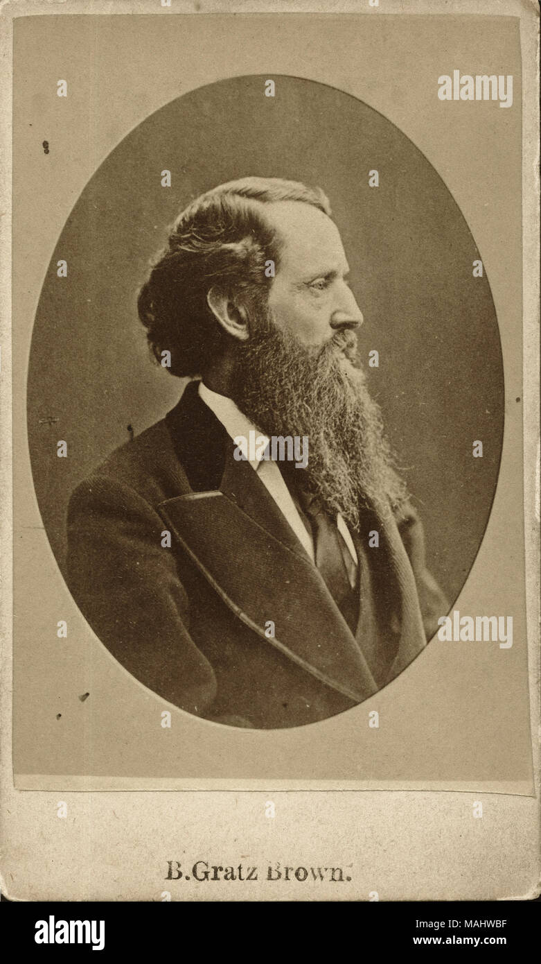 Us Senator 1863 - 1867 Gouverneur von Missouri, 1871 - 1873. Titel: B. Gratz Braun (1826 - 1885). . Um 1870. Stockfoto