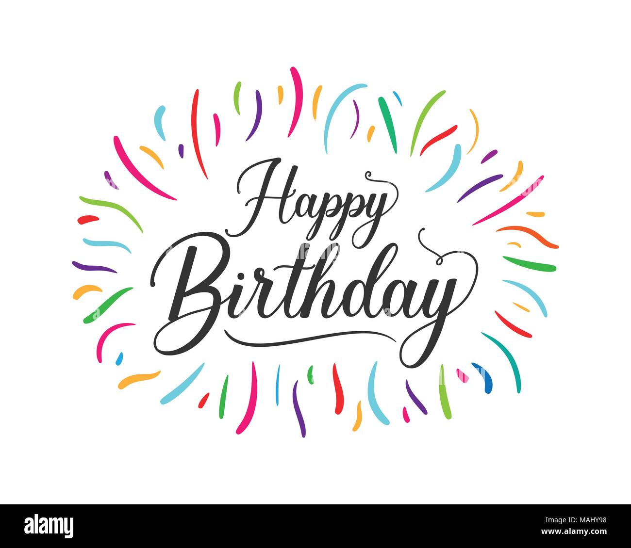 Bunte Happy Birthday typografischen. Design für Poster, Banner, Grafik