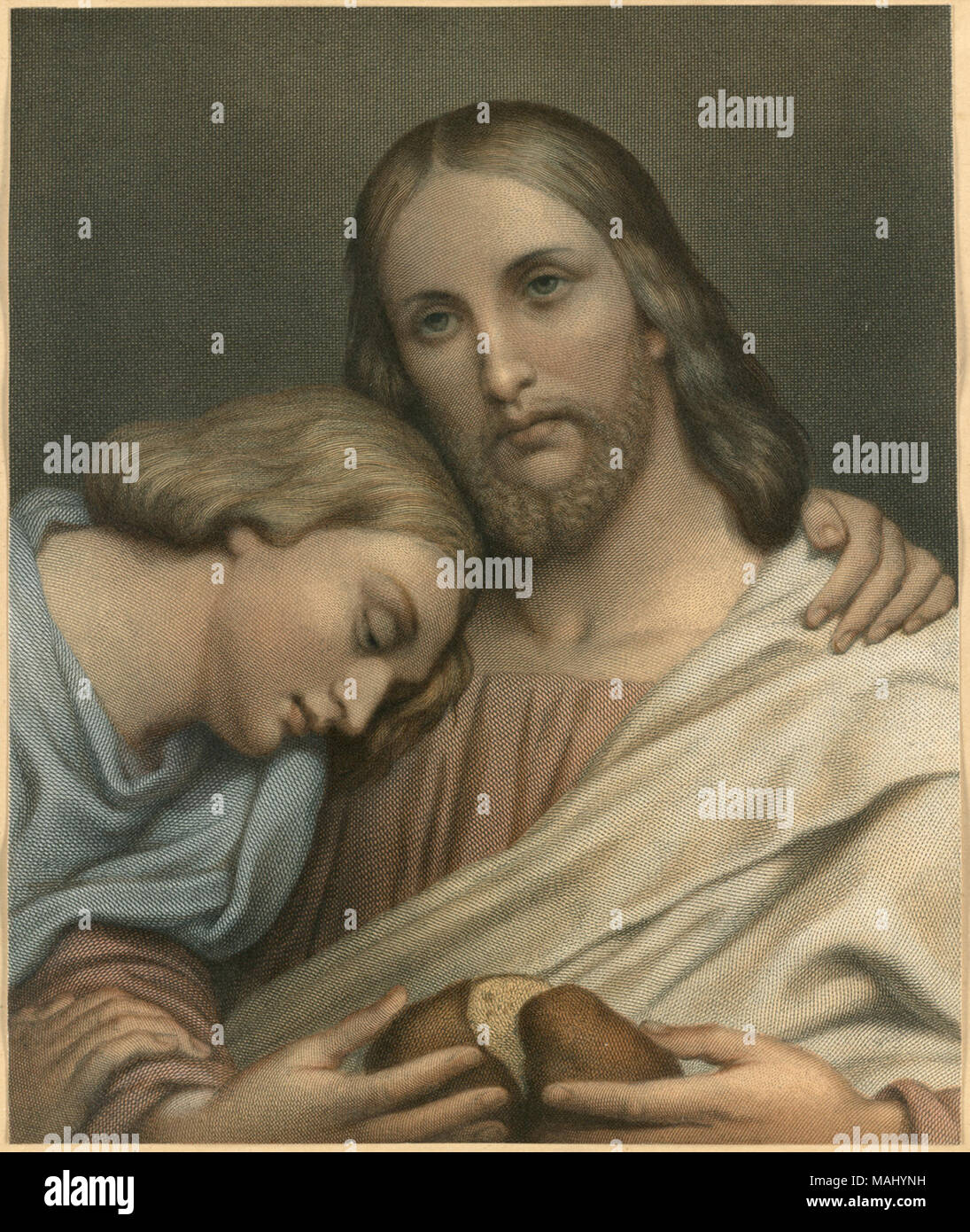 Dateiname: 07 11 000927 Titel: Christus und Johannes Schöpfer/Contributor: Scheffer, Ary, 1795-1858 (Künstler); L.Prang & Co (Publisher) Datum der Ausgabe: 1861-1897 (ca.), physische Beschreibung Hinweis: Genre: Chromolithographs; Portrait druckt; Gruppe Porträts Hinweise: Titel von Cataloger'. Ort: Boston Public Library, auf 2011-08-06: Kamera: Sinar AG Sinarback 54 FW, Sinar m Stockfoto