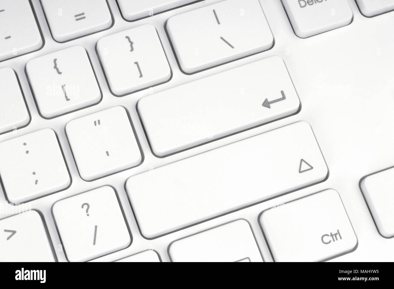 Leere Schaltfläche von der Computer-Tastatur-Nahaufnahme Stockfoto