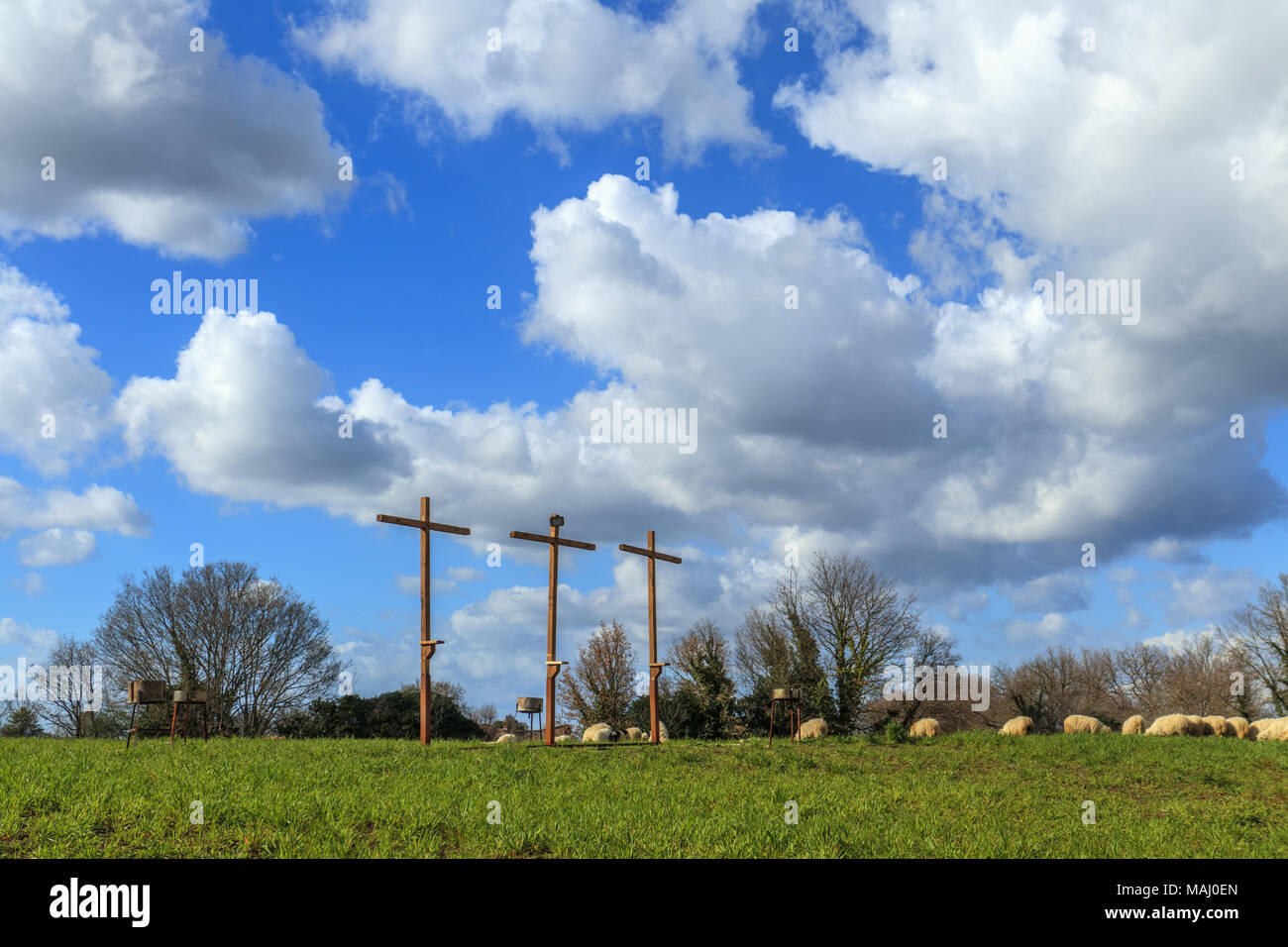 Darstellung der Passion des Christus in der italienischen Landschaft Stockfoto