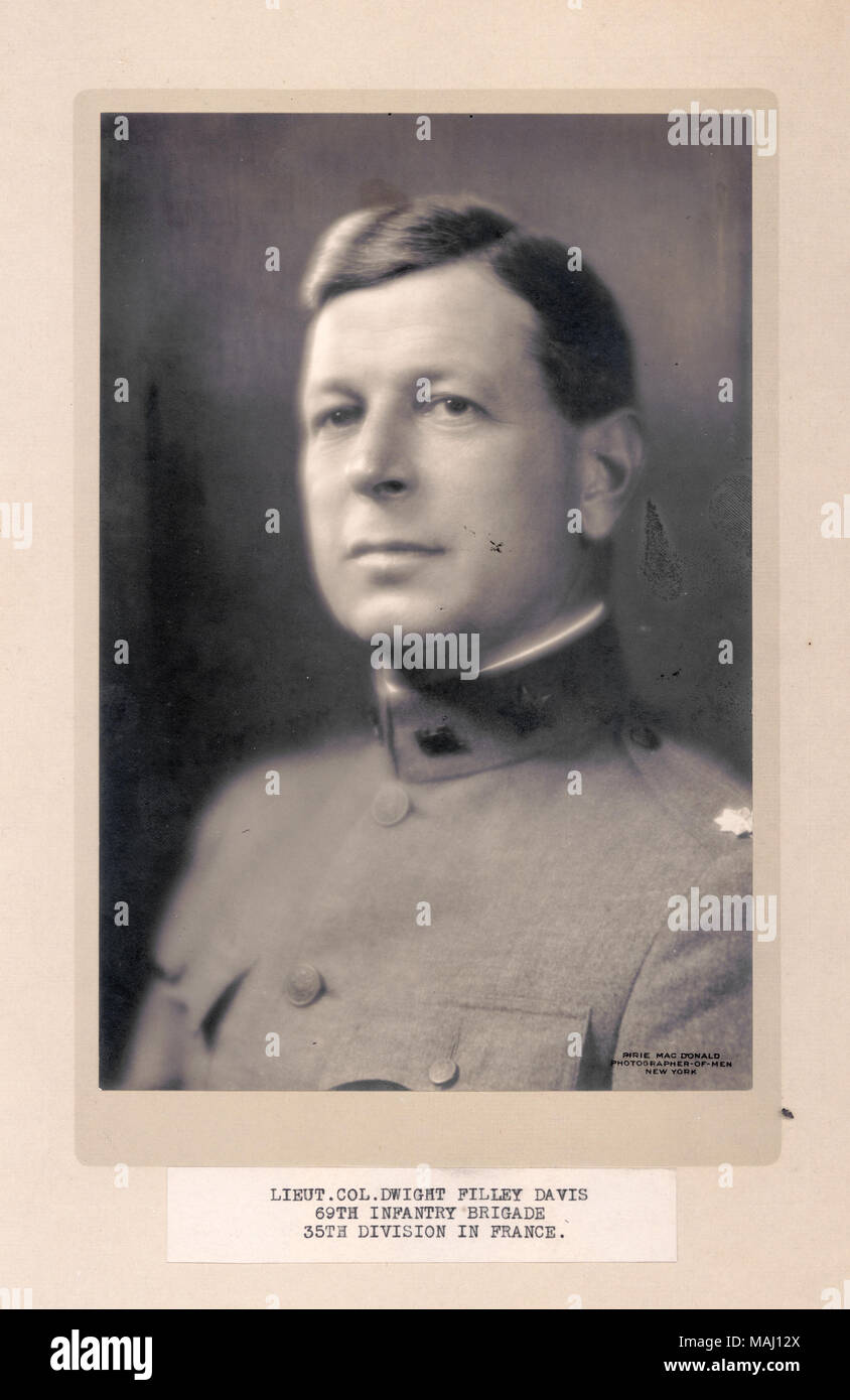 Titel: Dwight Filley Davis, Oberstleutnant, 69th Infantry Brigade, 35th Division. (Der Erste Weltkrieg). . 1917. Pirie McDonald, New York Stockfoto