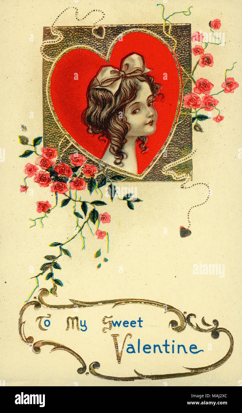 Titel: "My Sweet Valentine.". 1910. Stockfoto
