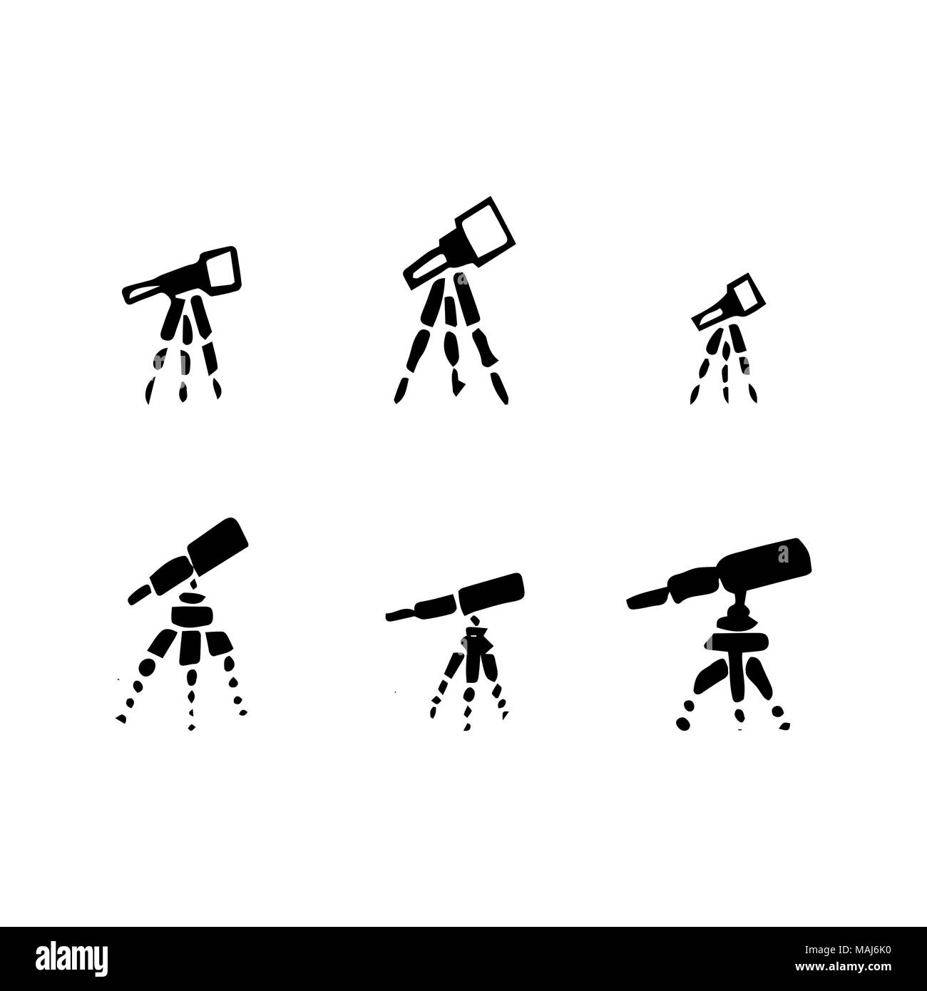 Vektor einrichten von Hand zeichnen Teleskop. Skizze Teleskop  Stock-Vektorgrafik - Alamy