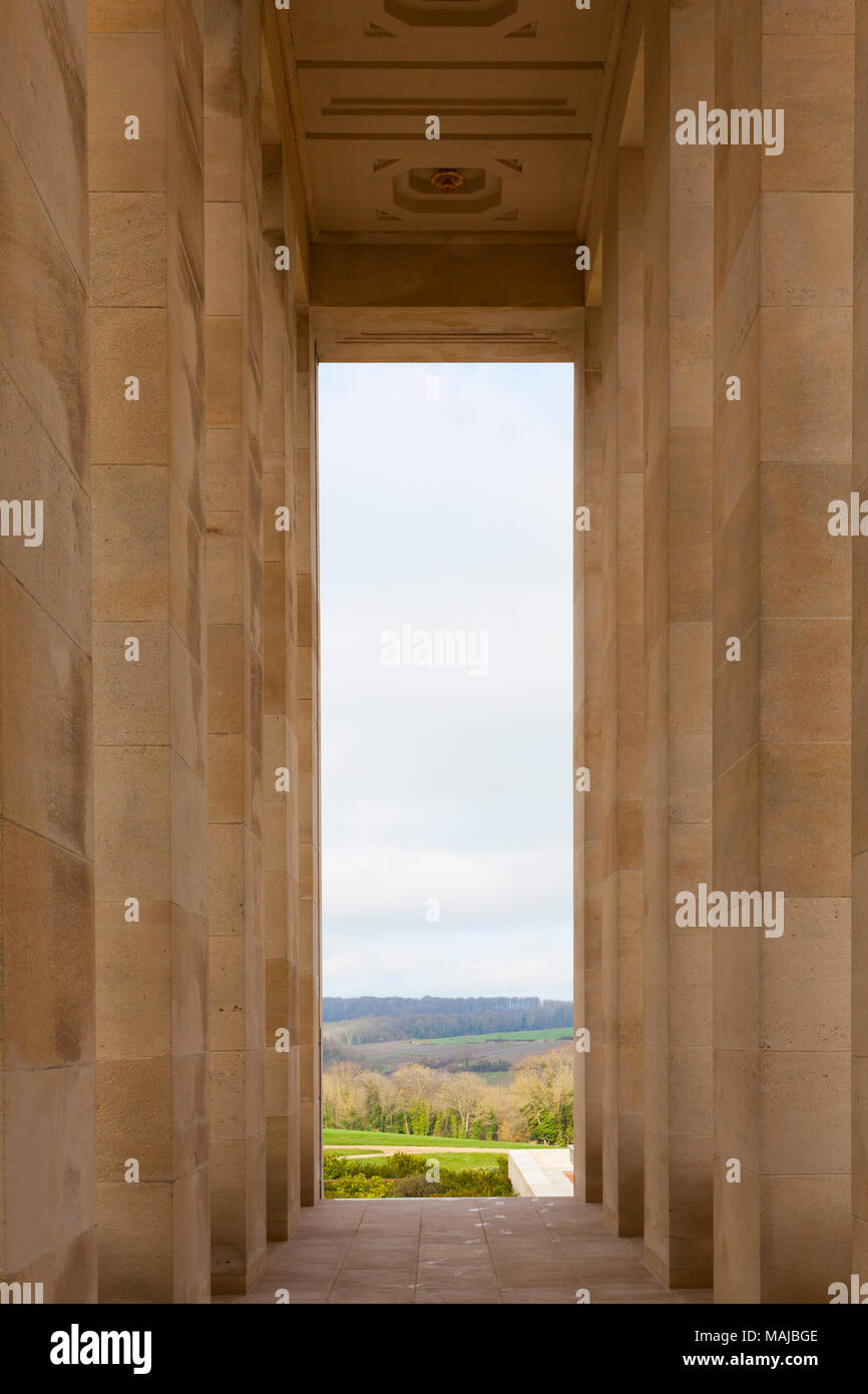 Der Château-Thierry amerikanische Denkmal - interiror, mit Blick auf die französische Landschaft Stockfoto