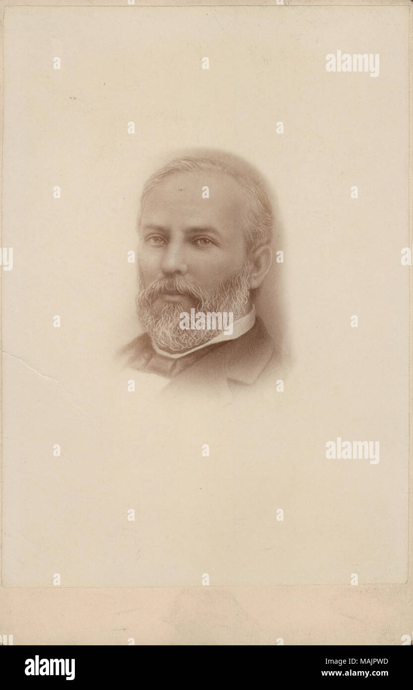 Büste Portrait von James W. Paramore in Zivil, und nach links gedreht. Paramore starb im Jahre 1887. Titel: James W. Paramore, Oberst, 3 Ohio Kavallerie (Union). . 17. Mai 1887. Stockfoto