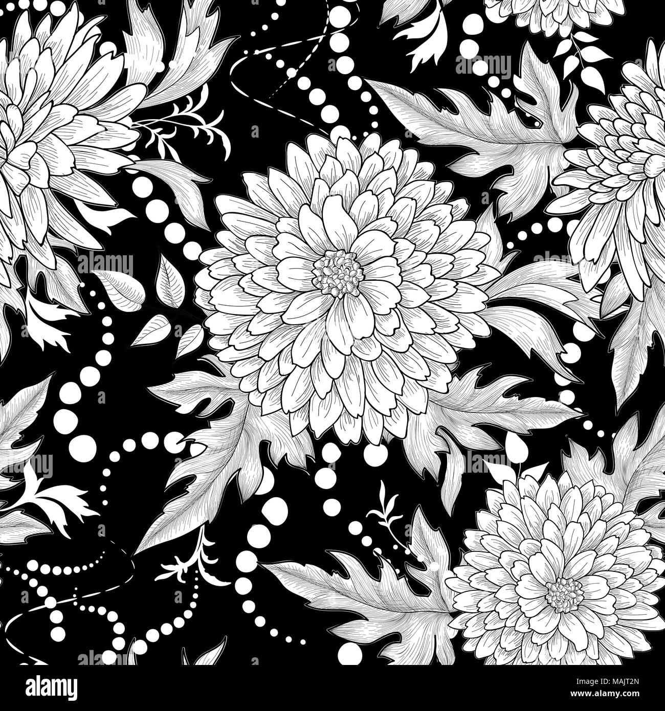 Florale nahtlose Muster. Blume Hintergrund. Im Sommer blühen dekorative Tapeten mit Blumen. Stock Vektor