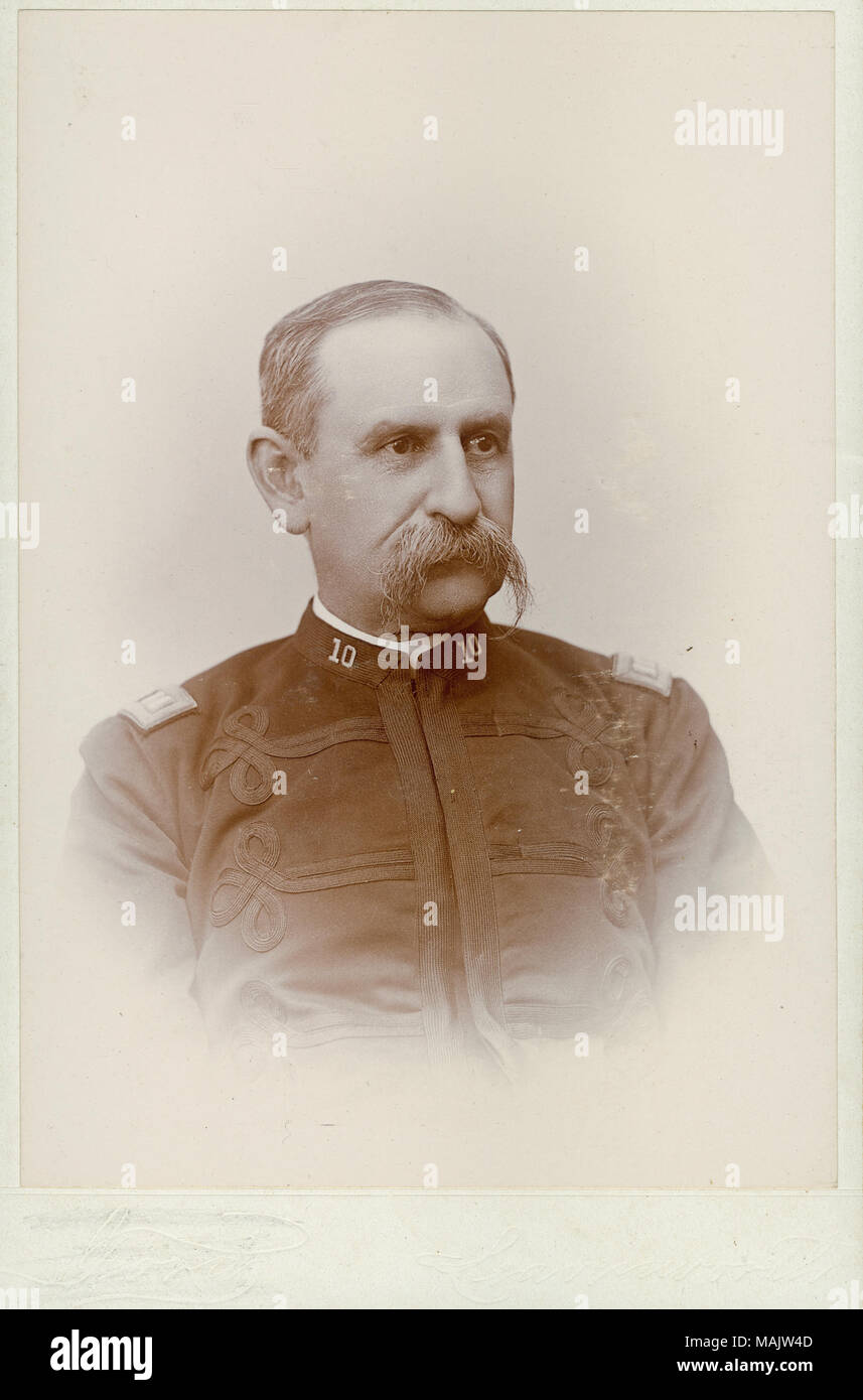 Büste Portrait von Samuel L. Woodward in Uniform, mit seinem Kopf drehte sich sehr leicht auf der rechten Seite. "Ford" (Abbildung unten). 'Alter 57 Jahre" (auf der Rückseite). Titel: Samuel L. Woodward, Major, Assistant Adjutant General, Kapitän, 10 Kavallerie, Brigadegeneral, USA. ca. 1890. Ford Stockfoto