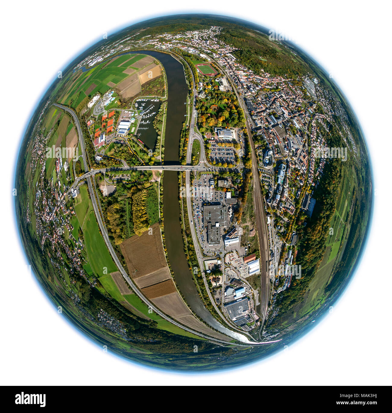 Merzig, Saar, Saarland, Deutschland, Europa, Luftaufnahme, Vögel-Augen-blick, Luftbilder, Luftaufnahmen, Luftbilder, Überblick, Übersicht, Bird's Stockfoto